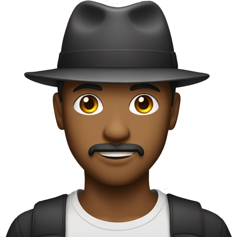 Teenager with a goatee and a hat emoji