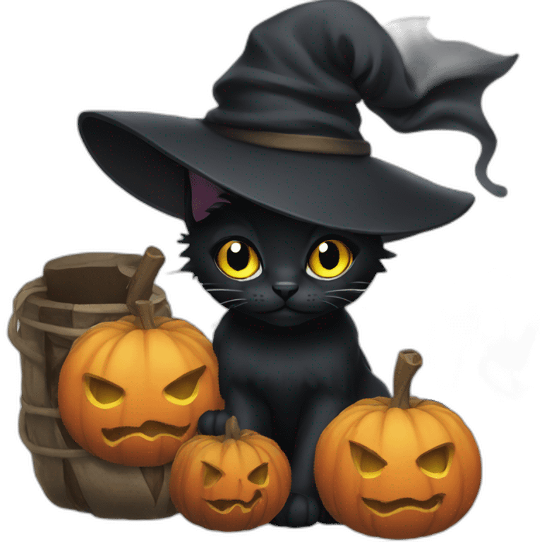 witch black cat emoji