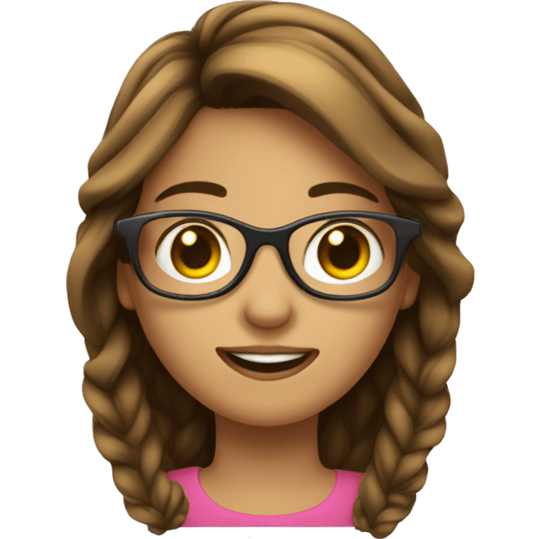 Fille a lunettes cheveux châtain emoji