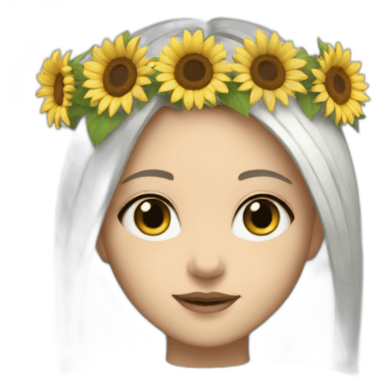 white sunflower crown girl emoji