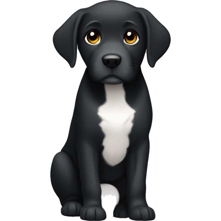 Labrador black with white chest emoji