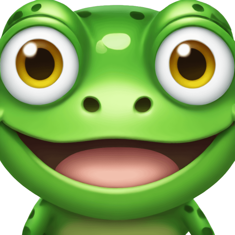 Cute frog smiling emoji