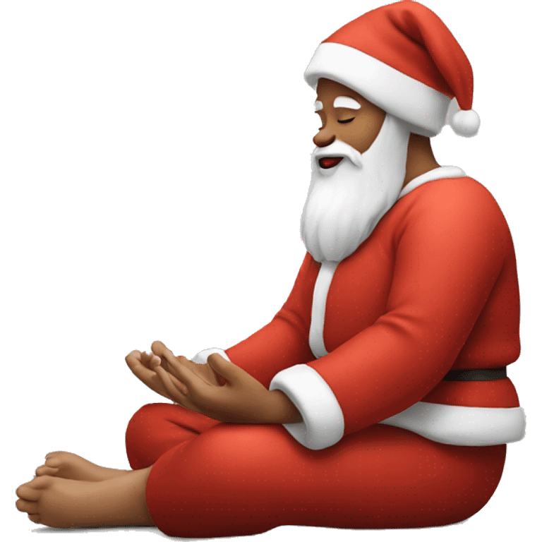 Santa clause doing meditation emoji