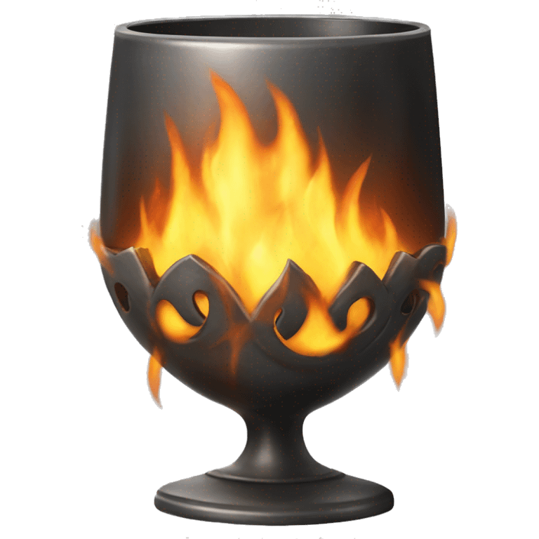 goblet of fire with flames coming out the top not see through emoji