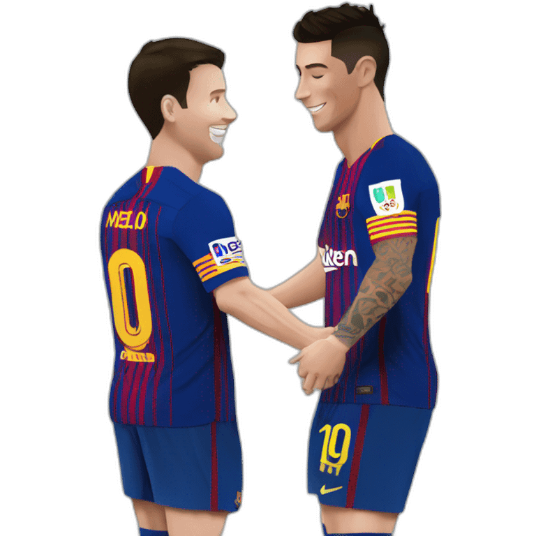 Cristiano ronaldo hugging messi emoji