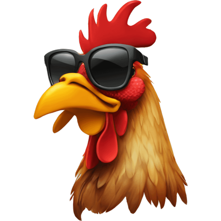 rooster with sunglasses emoji