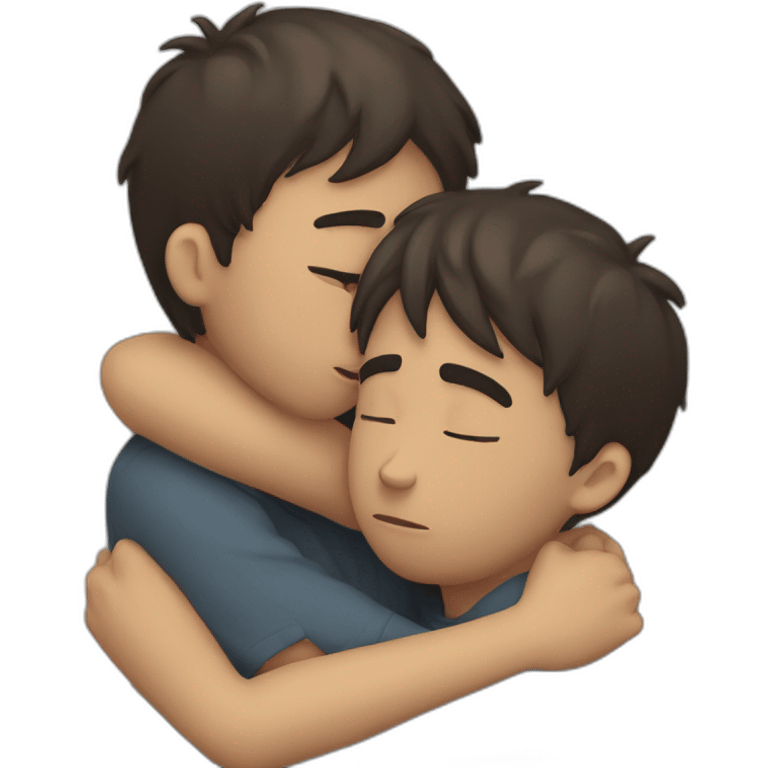 depressed sad boys huging eachother emoji