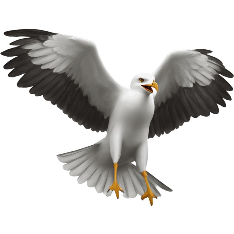 Seagull attacking an Eagle emoji