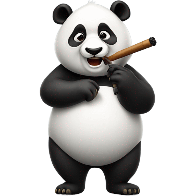 Cheeky panda smoking a pipe emoji