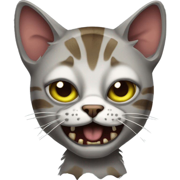 Tabby cat as a zombie emoji