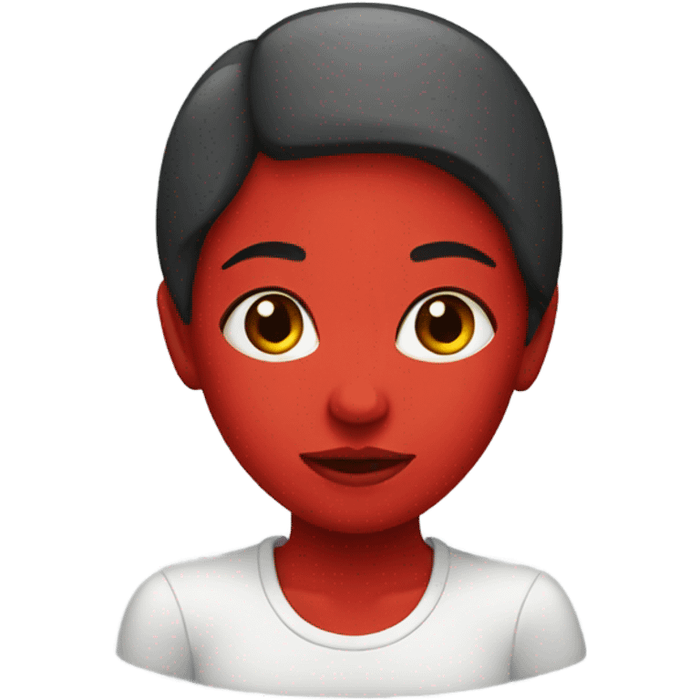  girl with red face  emoji