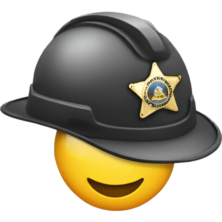 construction hard hat with sheriffs badge emoji