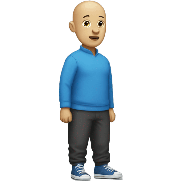 Bald blue man with one leg emoji