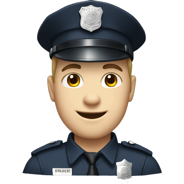 A police man, white skin, happy emoji