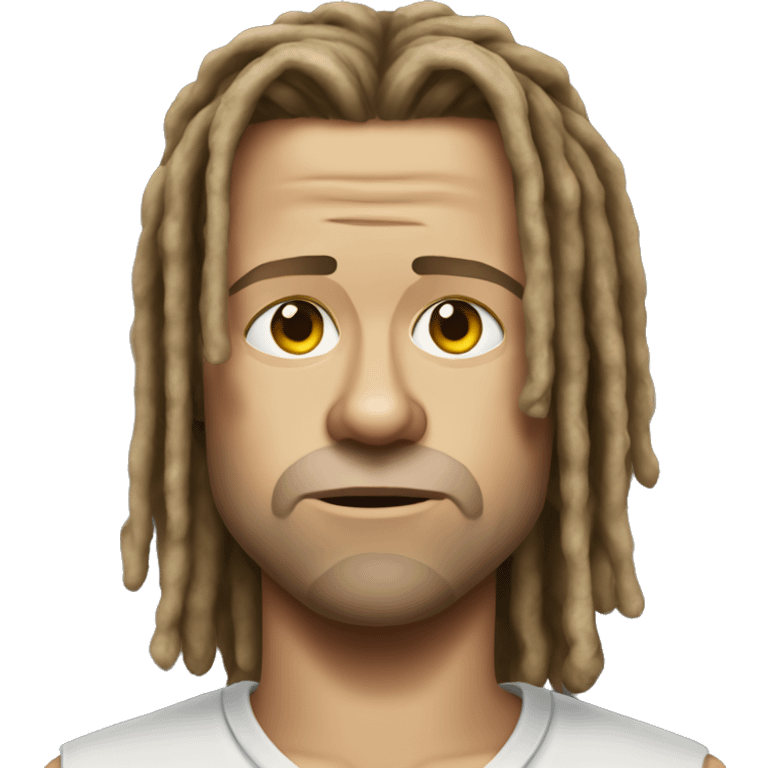 sad brad pitt with dreadlocks realistic emoji