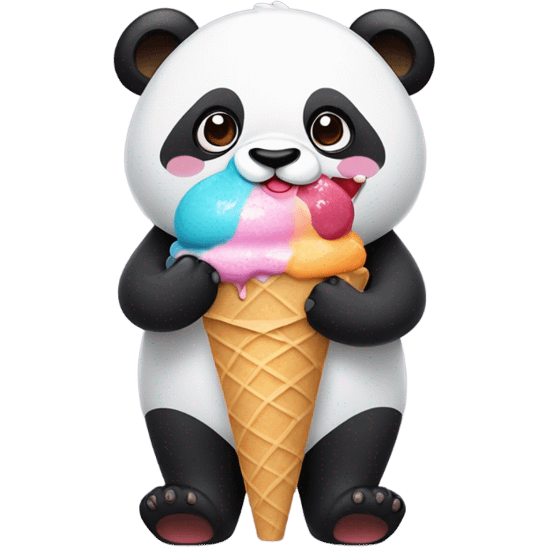 Panda eating ice cream emoji