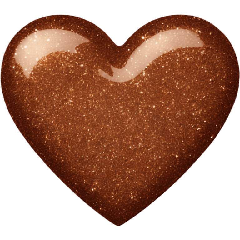 One Brown glitter heart emoji