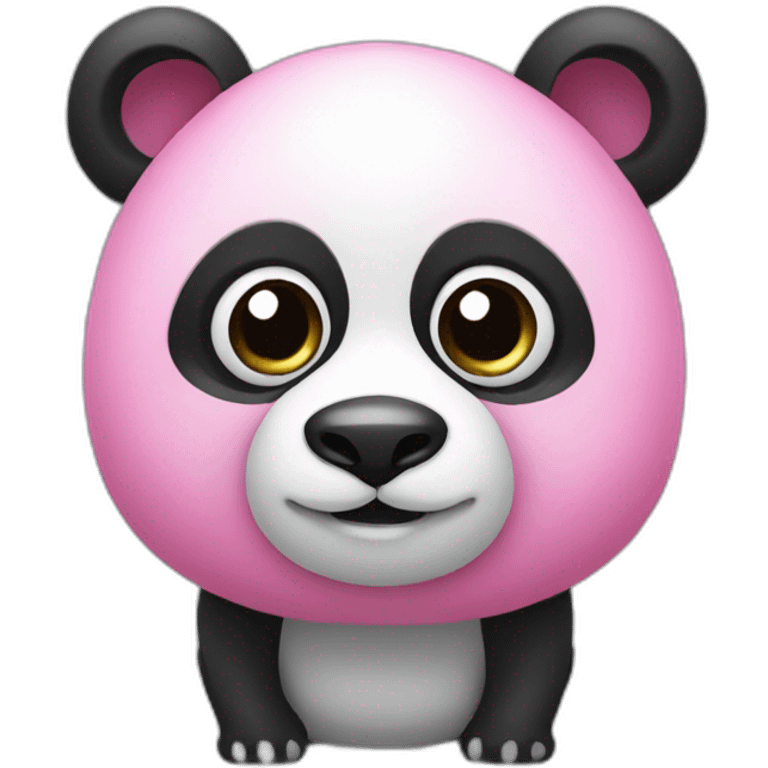 Pink panda with big eyes emoji