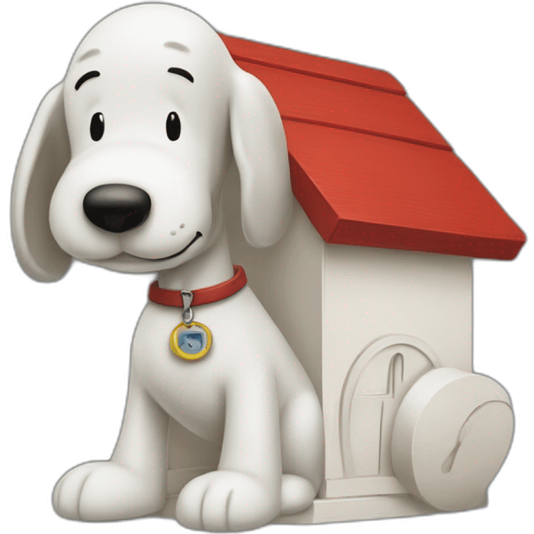 Snoopy on top ofred dog house emoji