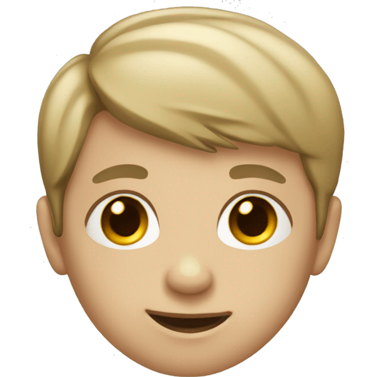 A boy with beige skin , short hair , big nose and lips  emoji