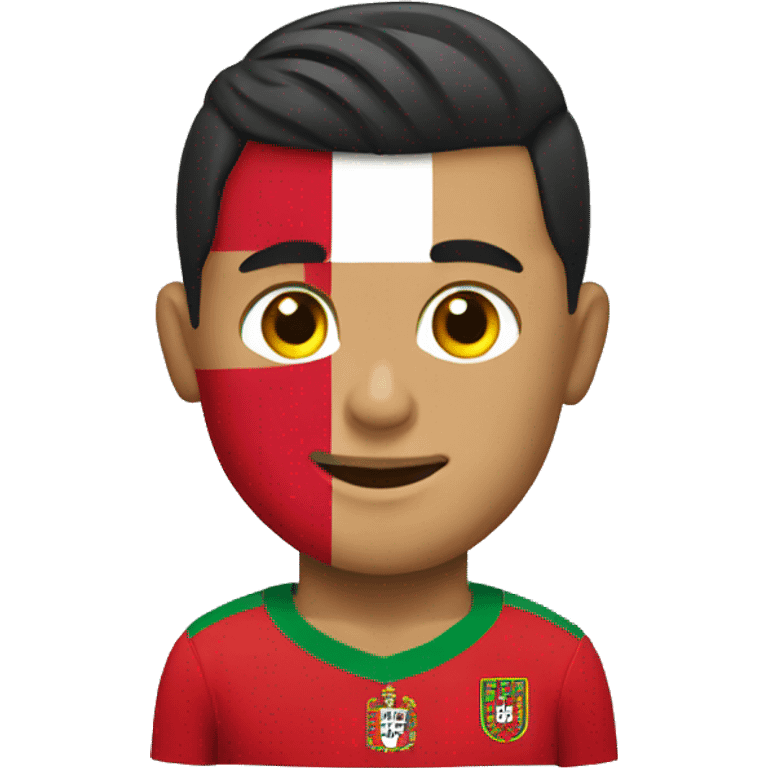 Cristiano ronaldo with the flag of Portugal  emoji