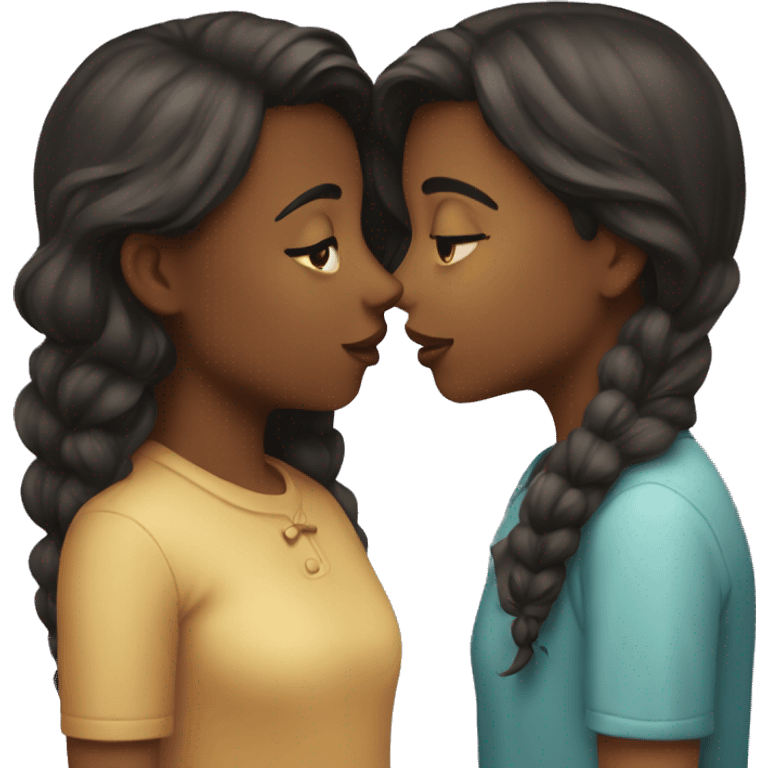 two girls kissing emoji