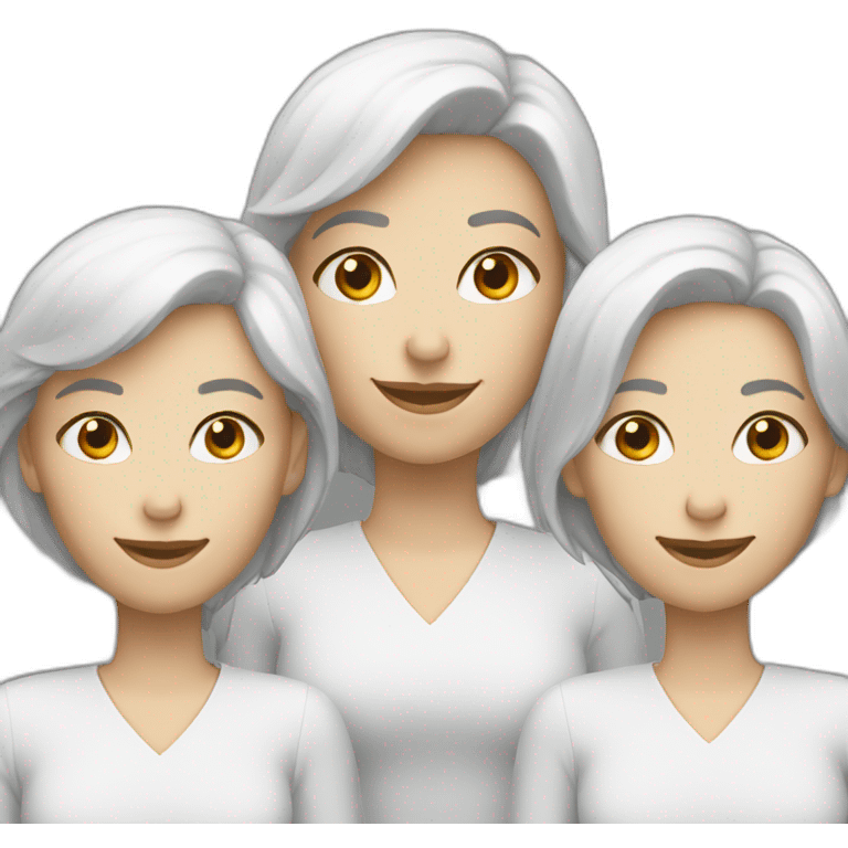 Friendly three womans white emoji