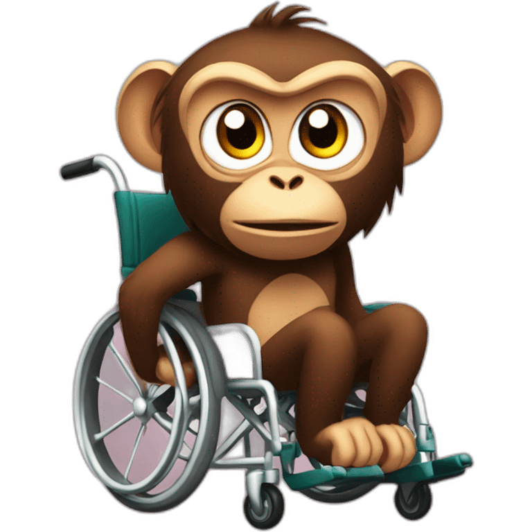 Very angry monkey small ferocious rollins eyes rides really cute wheelchair emoji