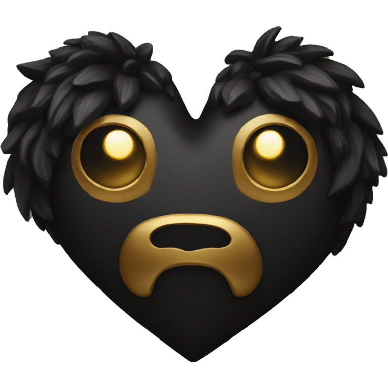 black golden heart emoji