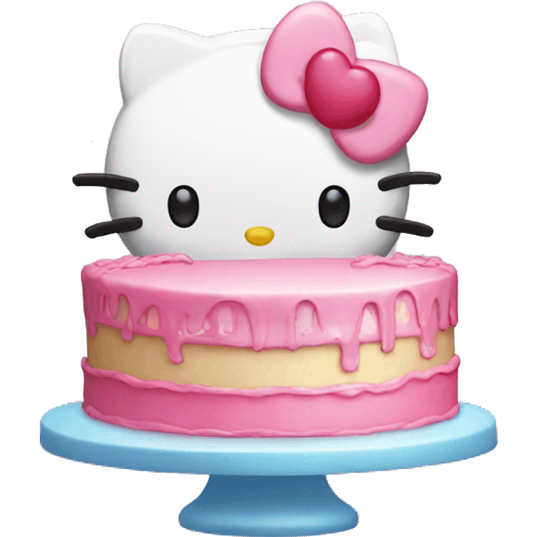 Hello kitty with a cake emoji