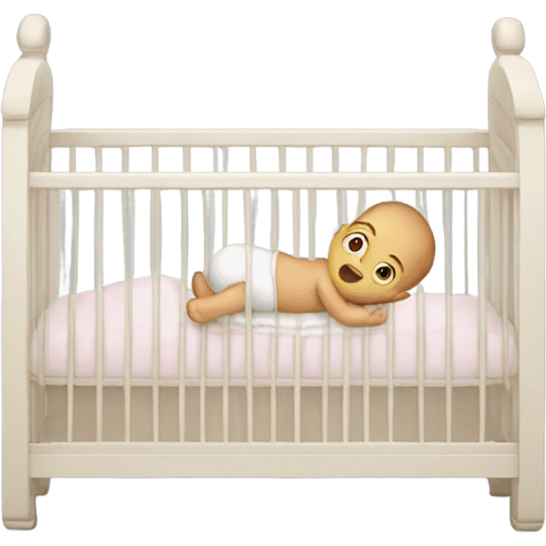 Baby crib with baby inside emoji