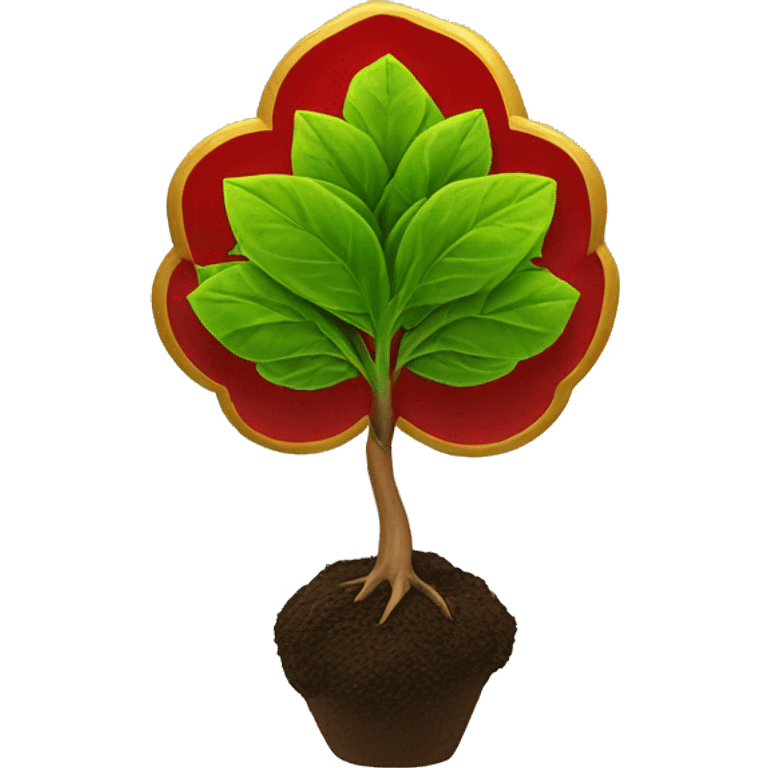 small green tree sapling with the usc logo in red and gold emoji