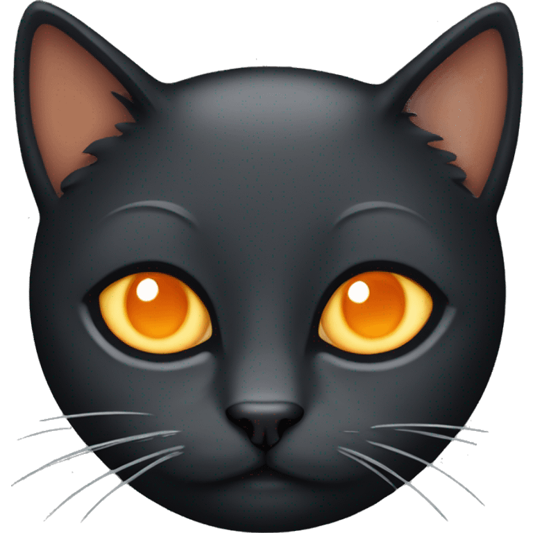 Black cat with orange above right eye emoji