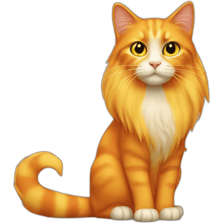 Orange and yellow cat with long hair emoji