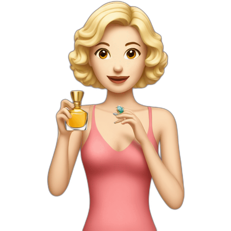 Woman holding a perfume bottle  emoji