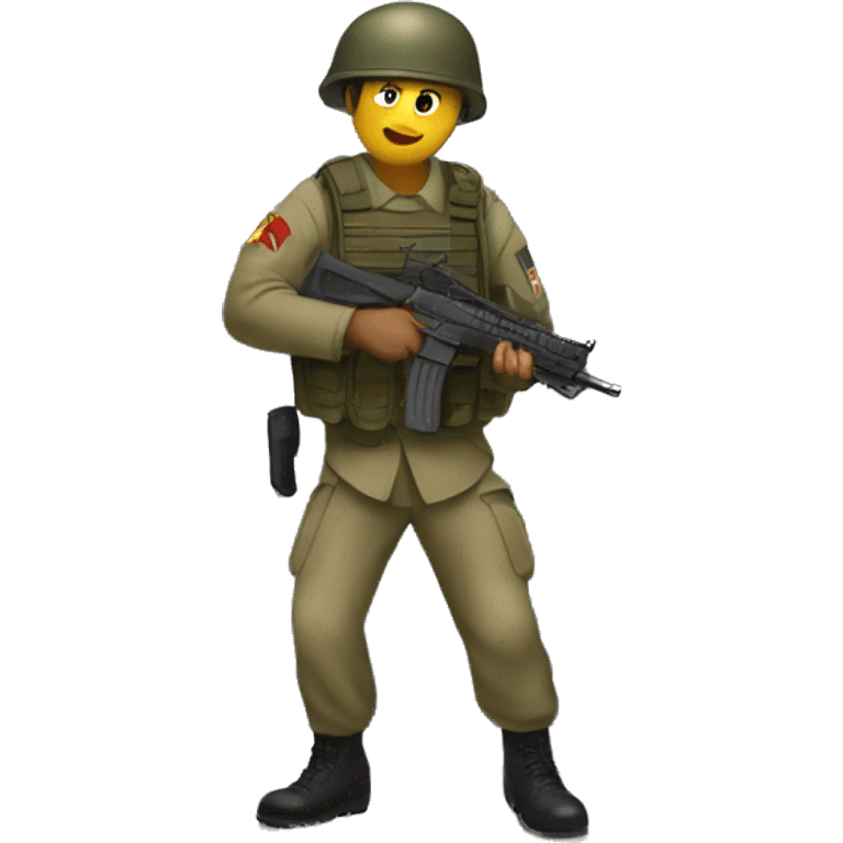 soldier being stopped from going inside a house emoji