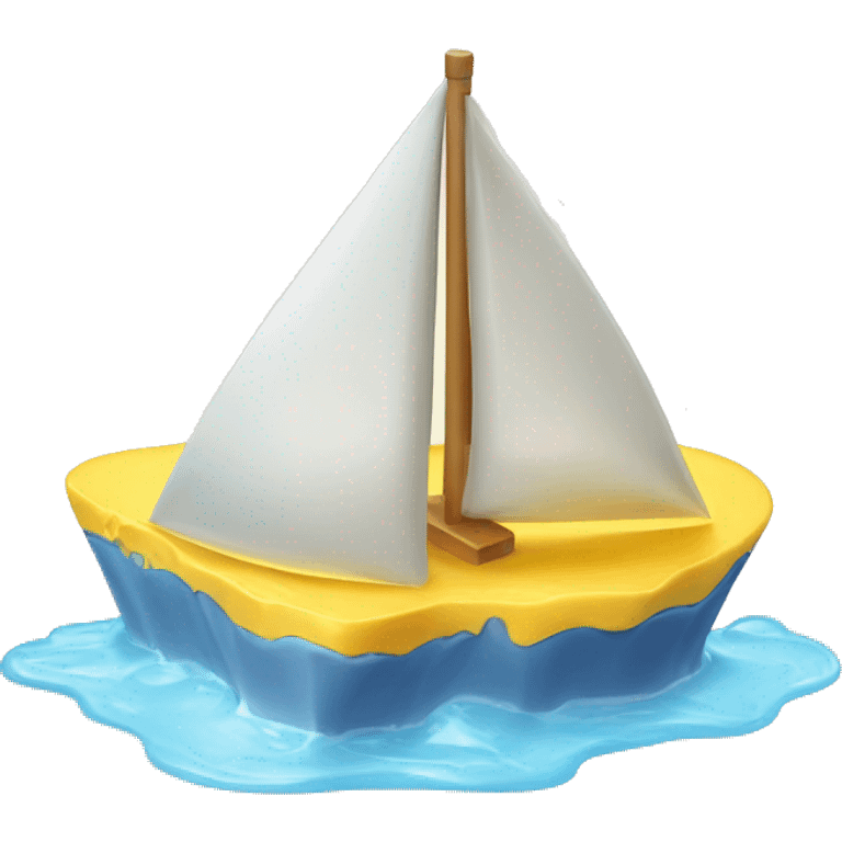 sail boat on melting butter block emoji