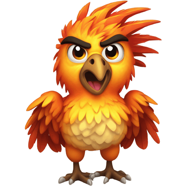 Angry phoenix staring straight emoji