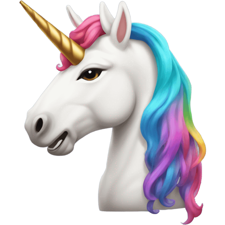 Unicorn smoking a blunt emoji