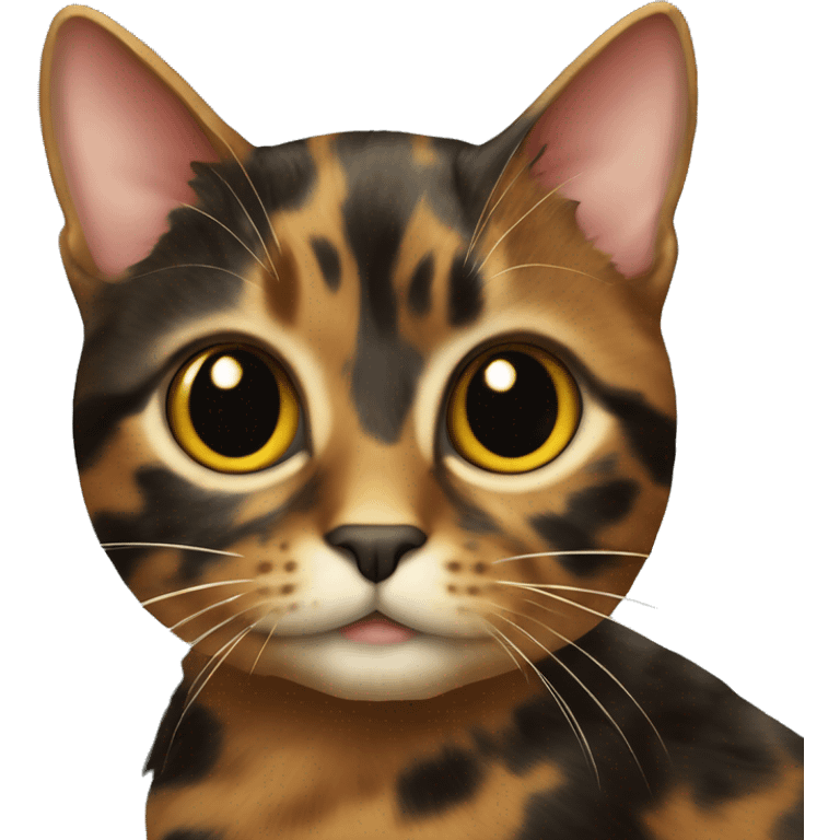 a tortoiseshell cat with a golden stripe on her head emoji