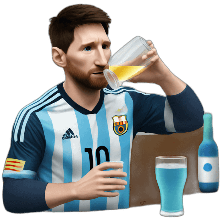 Leo Messi drinking argentinean Mate drink emoji