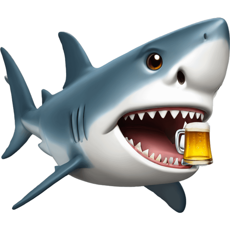 Shark with beer emoji