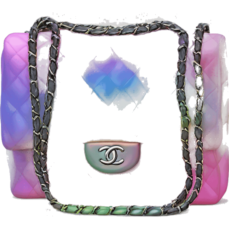 Iridescent gradient hue Chanel bag emoji