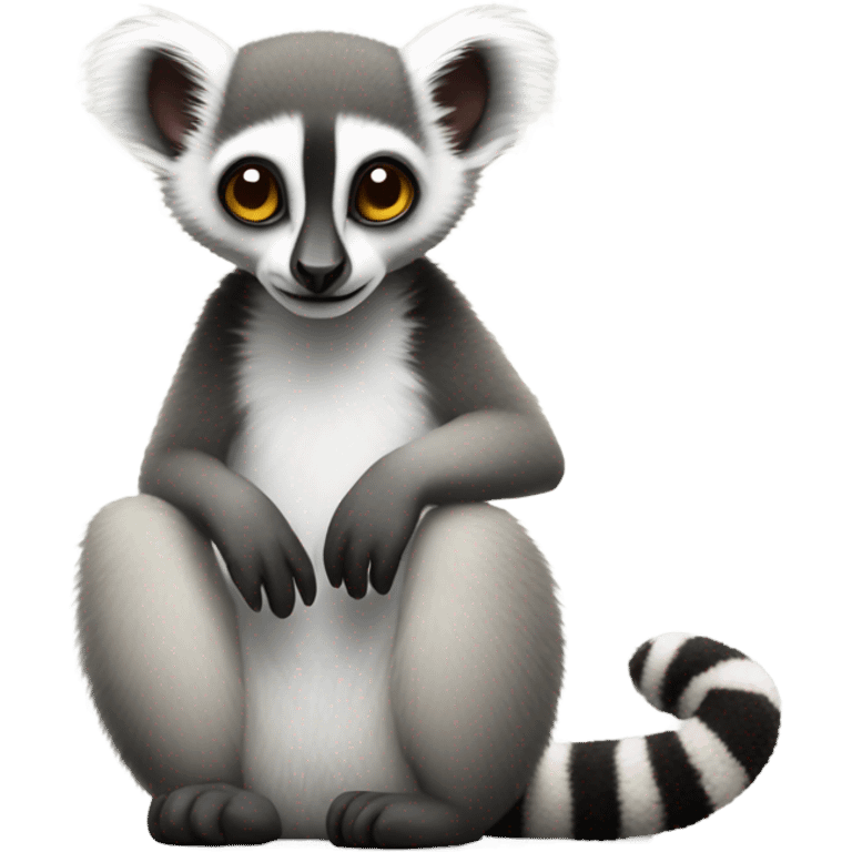 cute lemur with long tail emoji