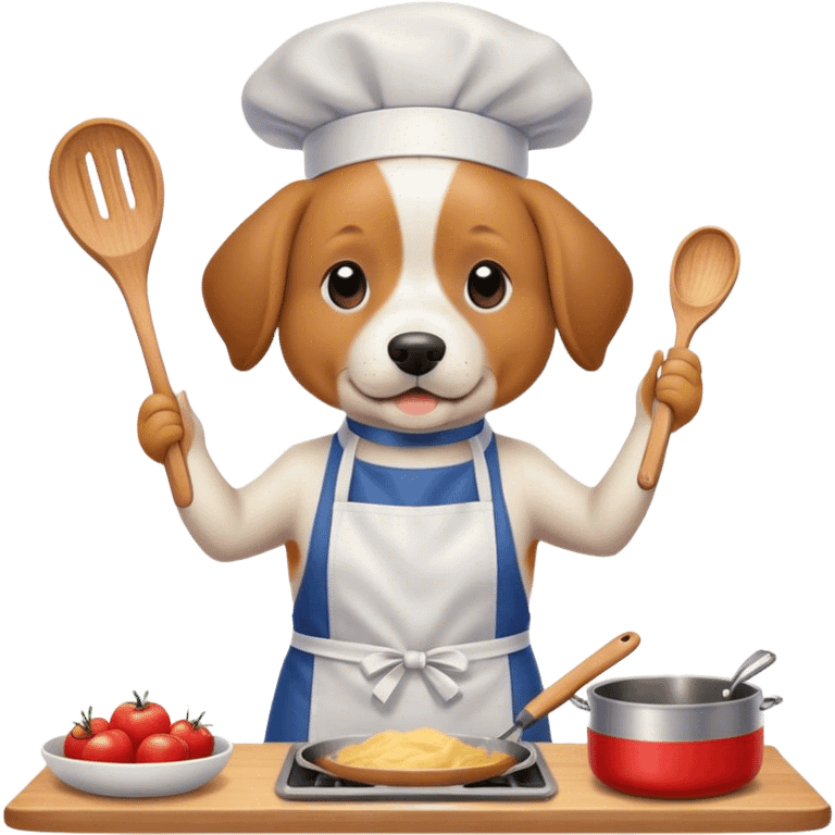 Dog cooking dinner  emoji