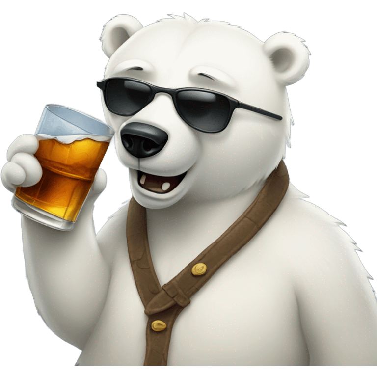 Polar bear with whiskey  emoji