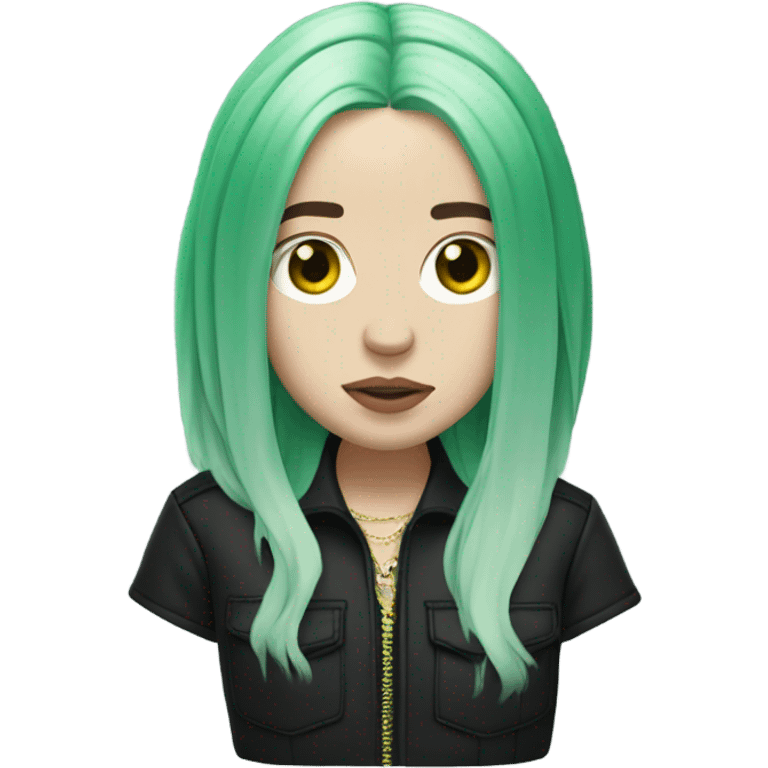 Billie eilish with green hair  emoji