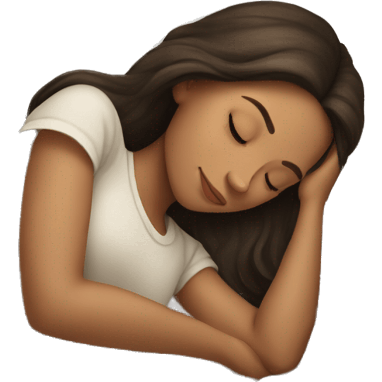 Brunette girl sleeping emoji