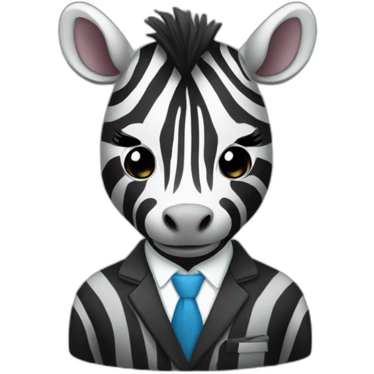 zebra wearing suit emoji