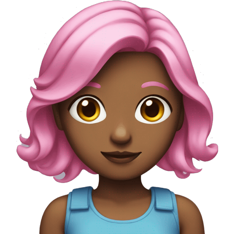 Girl with blue and pink hair emoji